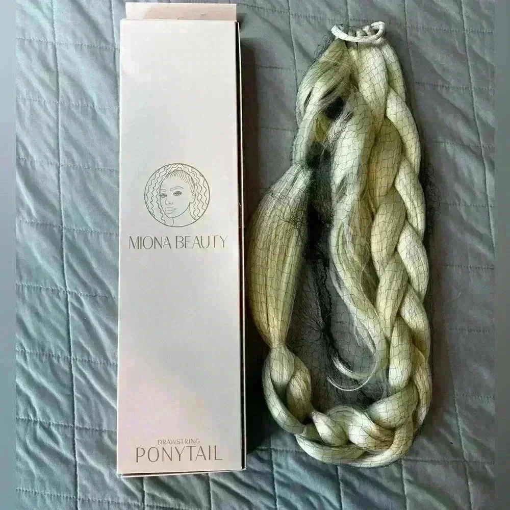 Ponytail Miona Beauty Braid Ponytail 613 Light Blonde Premium Synthetic Fibers